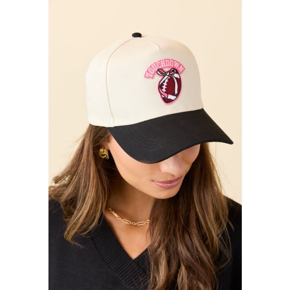 NEW Pink Lily Touchdown Football Bow Trucker‎ Hat Game Day Tailgate Cap